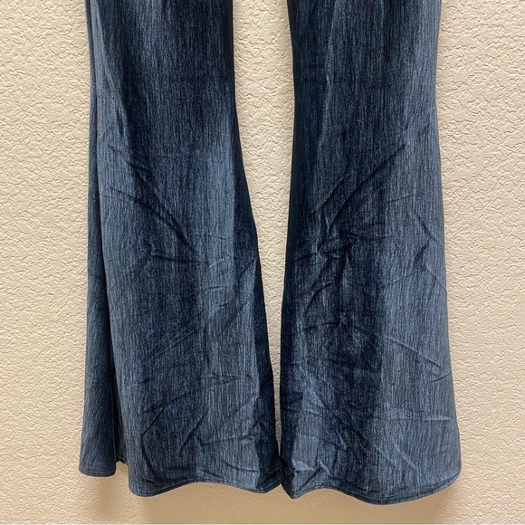 ASTARS Nashville Bell Midnight Velour Velvet Flare Pants Long Blue Small NWT - Picture 9 of 12